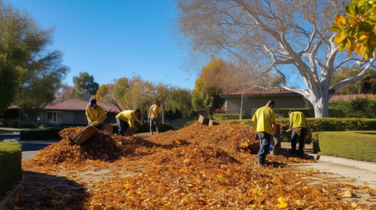 Junk Removal Workers Removing Yard Waste in Santa Ana, CA