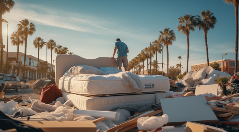 Mattresses and Junk on Street in Santa Ana, CA Needing a Haul Away Service