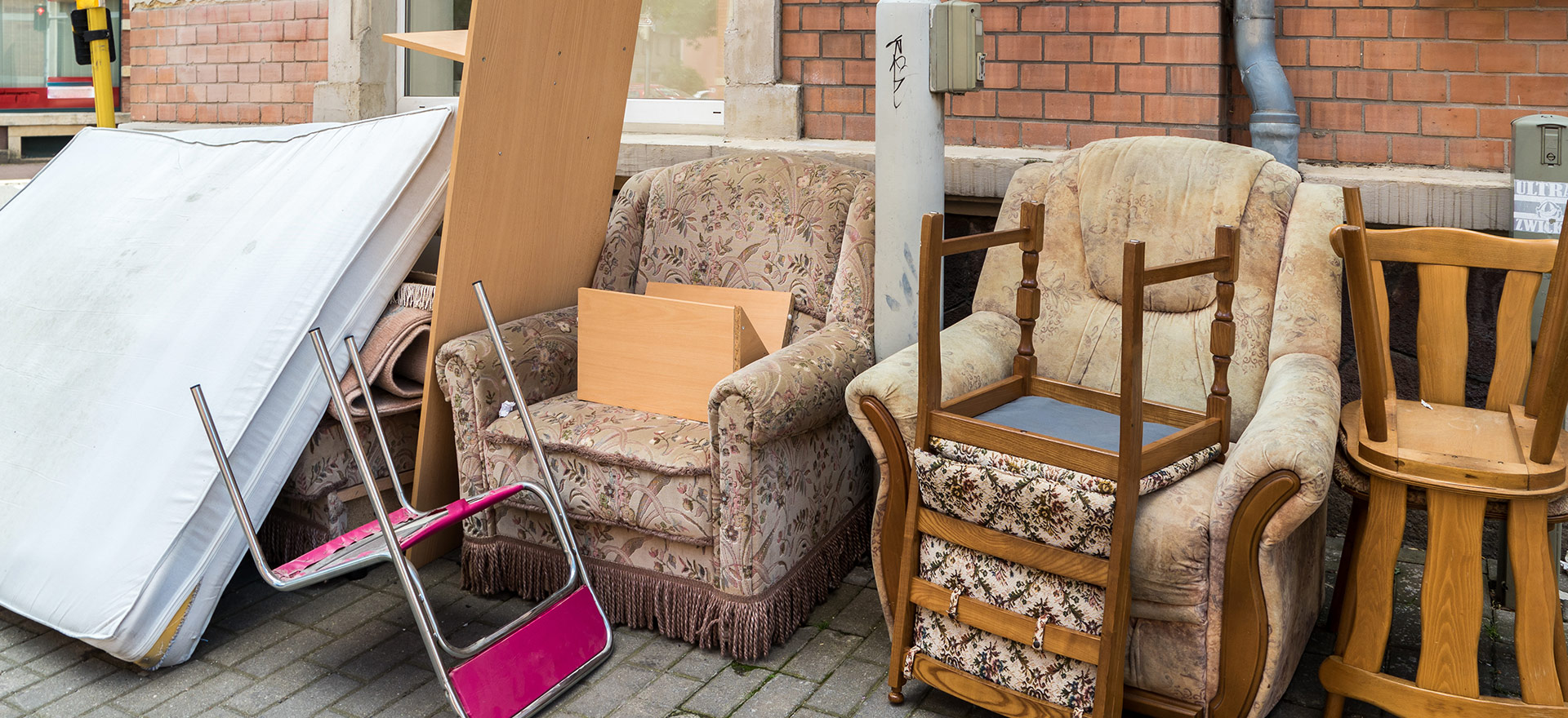 furniture on a patio ready for Junk Removal Pros in Santa Ana, CA