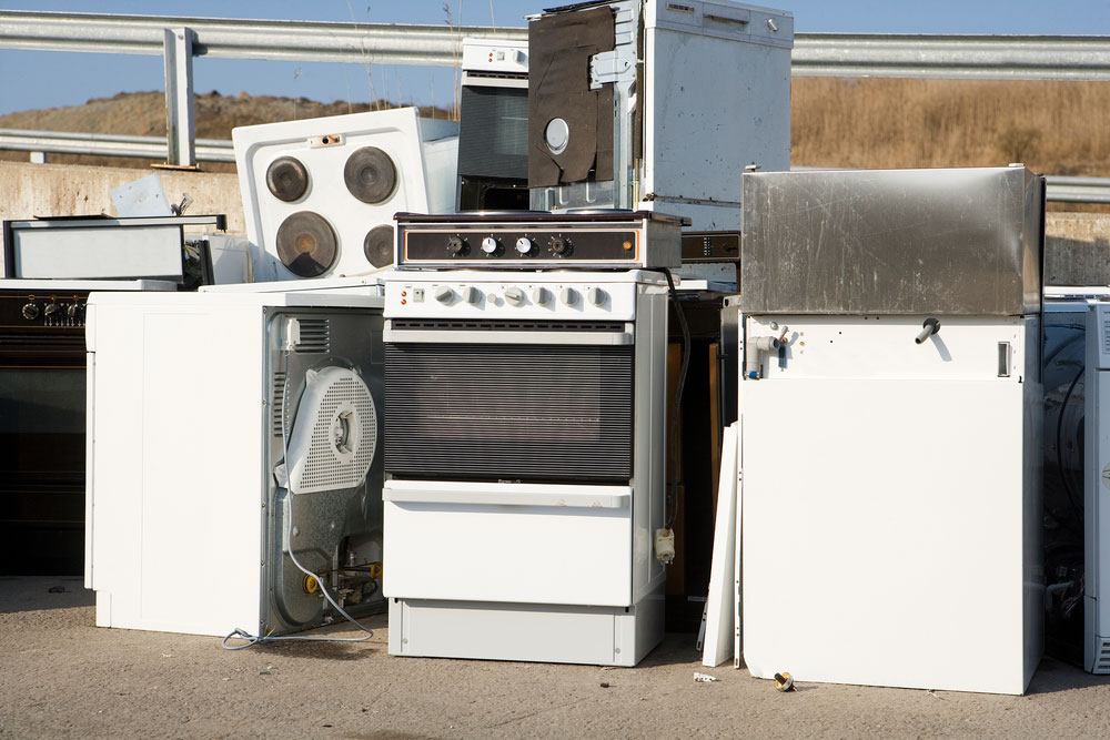 old appliances ready for Appliance Removal Services in Long Beach, CA