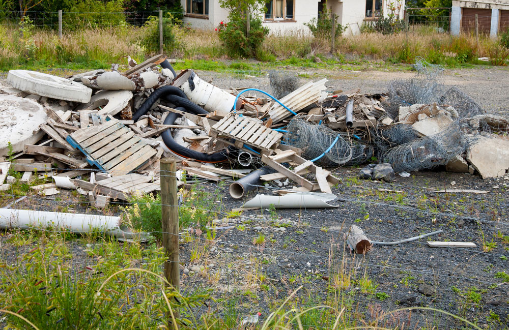 construction debris ready for pickup by Construction Debris Removal Services in Huntington Beach