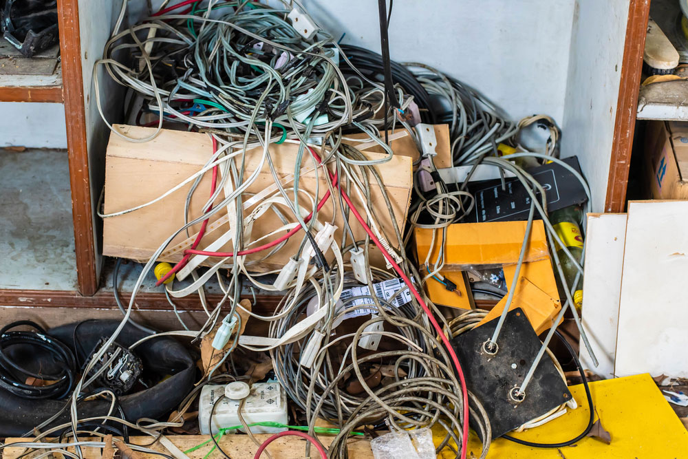 wires and old junk ready for Junk Removal Pickup in Irvine, CA