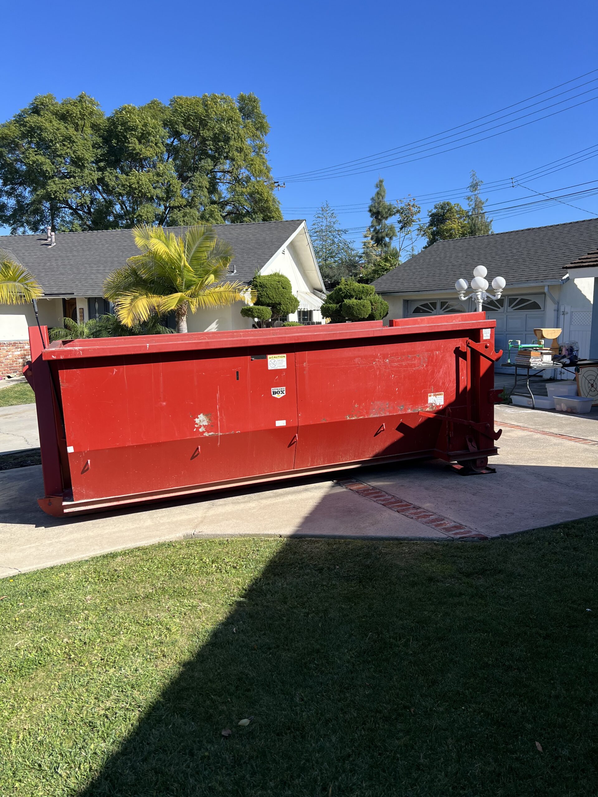 Junk Mission dumpster delivered to a home in Orange County